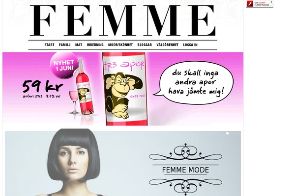 femme.se site used Cubetheme