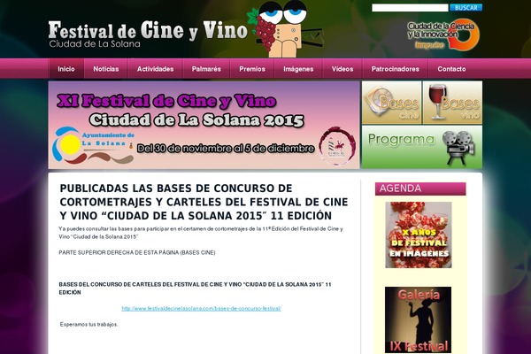festivaldecinelasolana.com site used Theme959