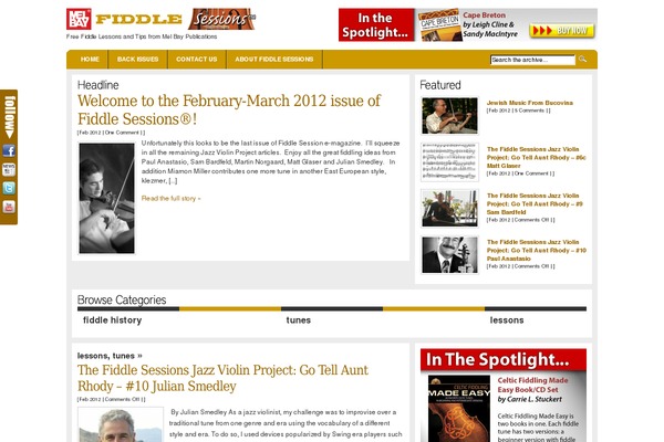 fiddlesessions.com site used Arthemia