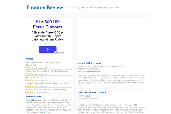 financereview.biz site used Adstheme