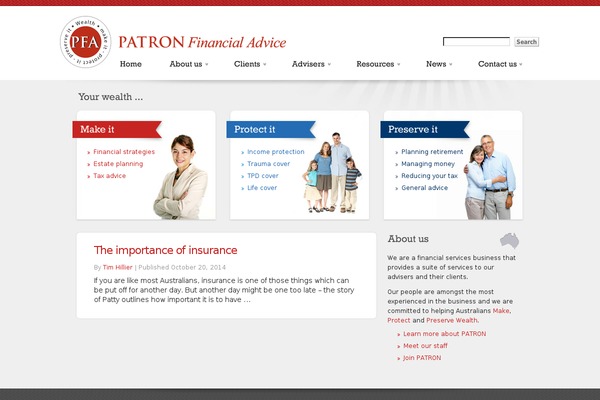 Patron theme site design template sample