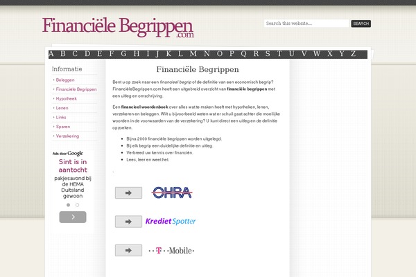 financielebegrippen.com site used Mocha Child Theme