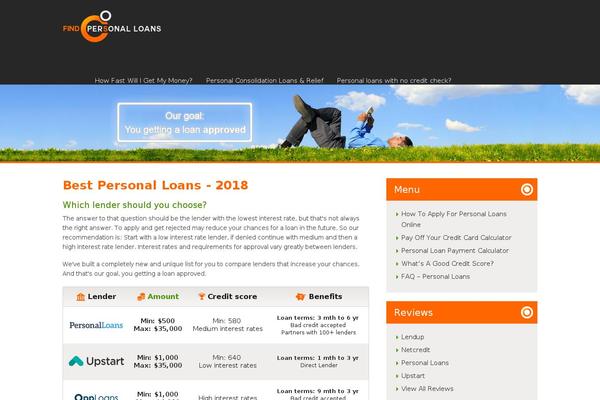 findpersonalloans.com site used Personalloans