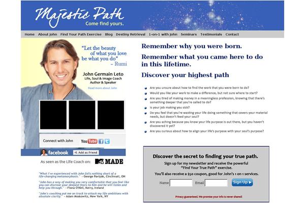Majestic theme site design template sample