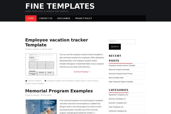 Twenty Sixteen theme site design template sample