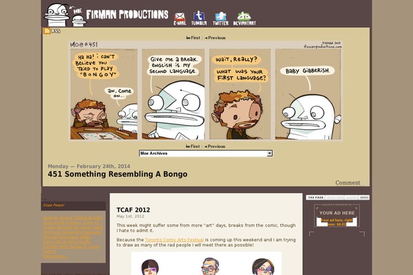 Comicpress 3c theme site design template sample