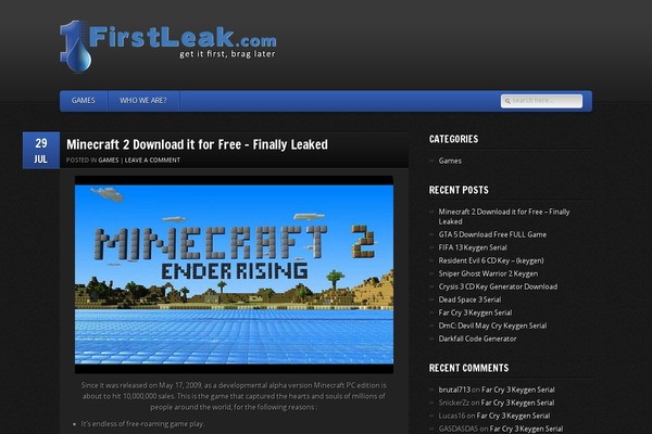 GamePress theme site design template sample