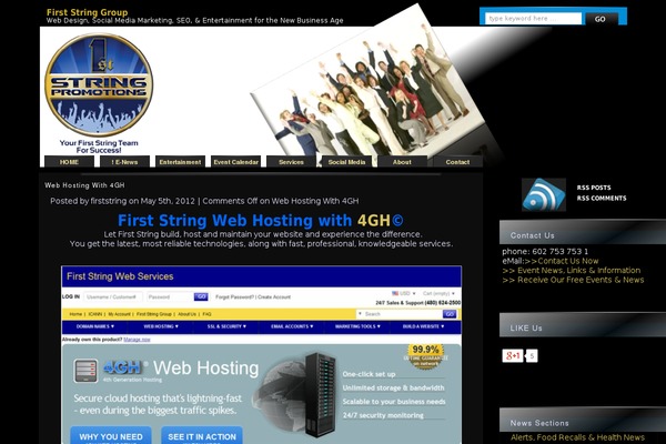 Blue-black theme site design template sample
