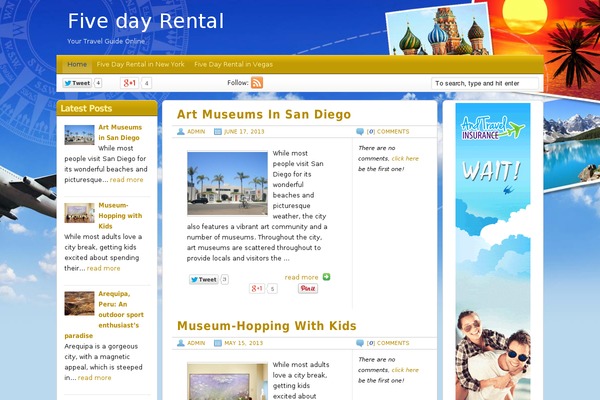 Travel Blogger theme site design template sample