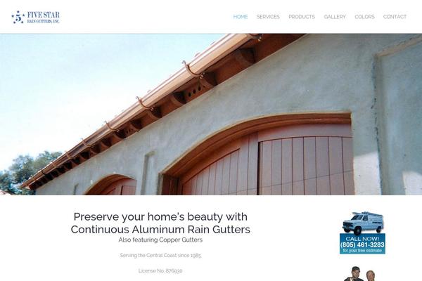 fivestarraingutters.com site used Yoo_bento_wp