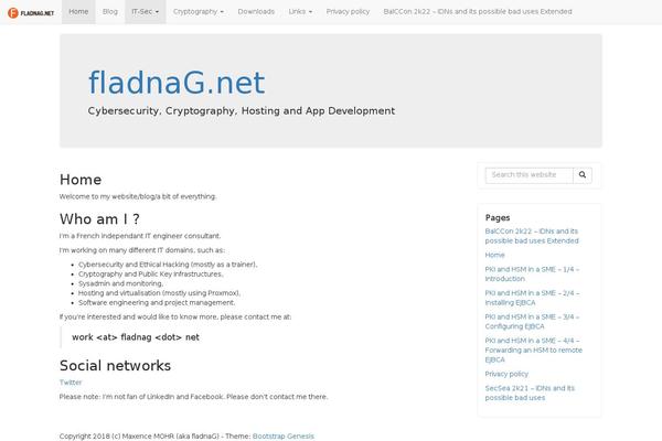 fladnag.net site used Bootstrap-genesis-0.8.2