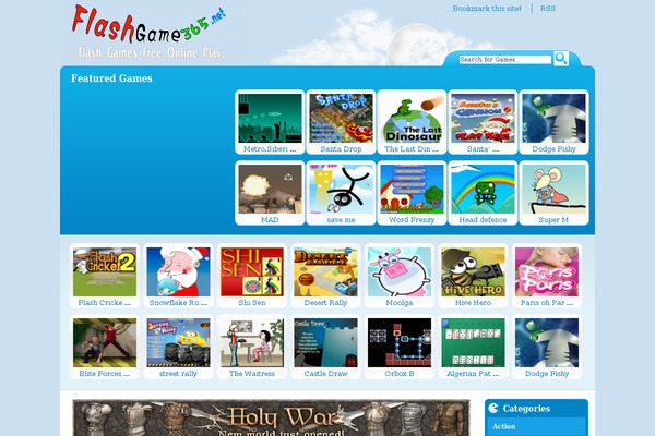 Flash Gamer theme site design template sample