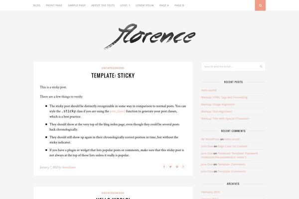 Florence theme site design template sample