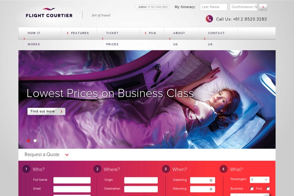Flight theme site design template sample