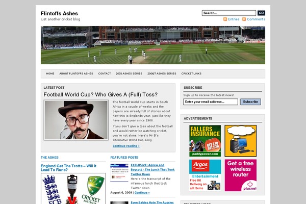 flintoffsashes.com site used Cricket-blog