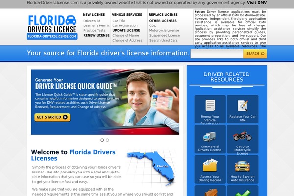 florida-driverslicense.com site used Floridadriverslicense
