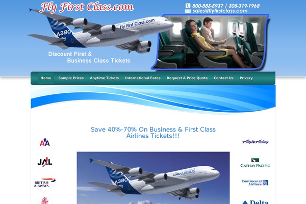flyfirstclass.com site used Frente
