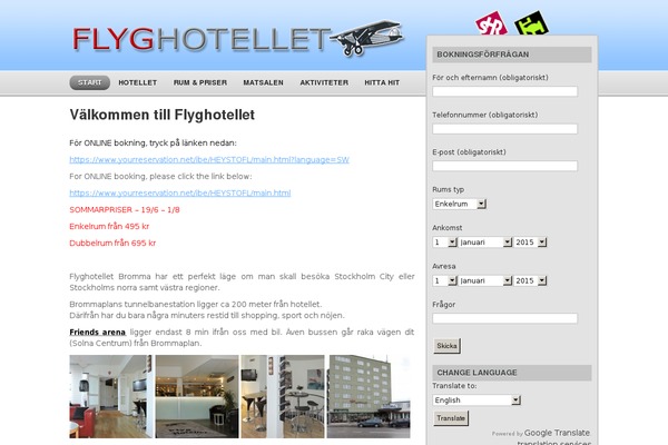 flyghotellet.se site used Modern Style