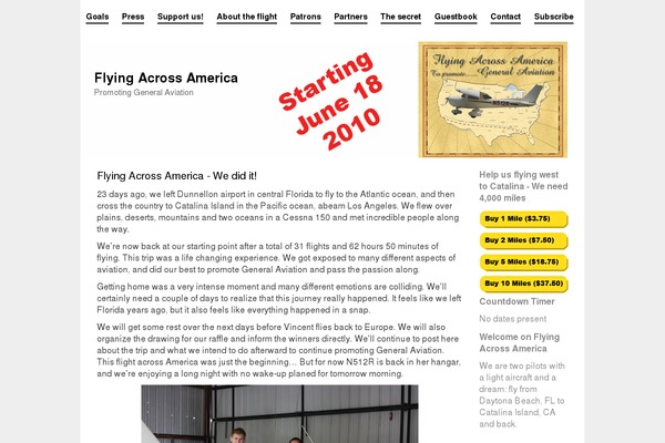flyingacrossamerica.com site used Birdie