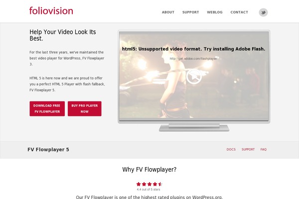 Site using Fv-player-pro plugin