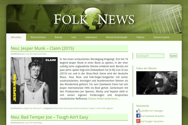 Site using Falconiform YouTube Widget plugin