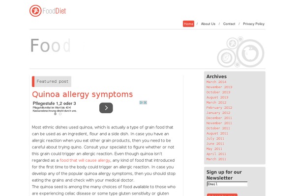 Food and Diet theme site design template sample
