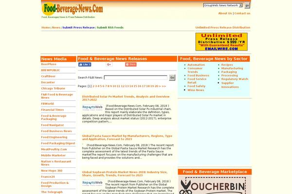 food-beverage-news.com site used Investors-newswire