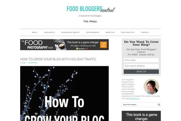 foodbloggerscentral.com site used Foodie Pro