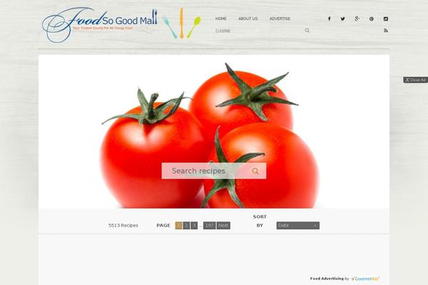 Recipes theme site design template sample