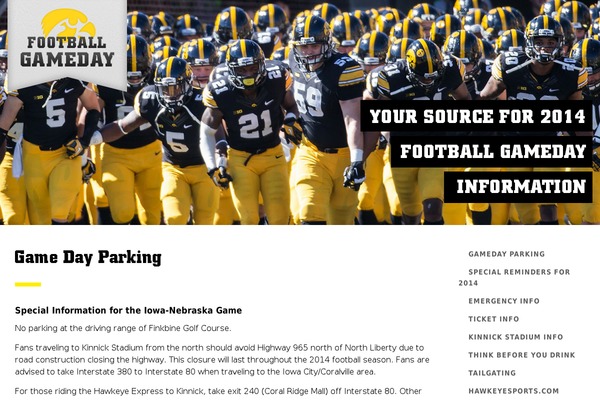 Gameday theme site design template sample