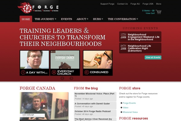 Forge theme site design template sample