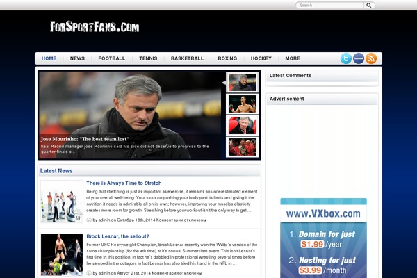 forsportfans.com site used Bluesport