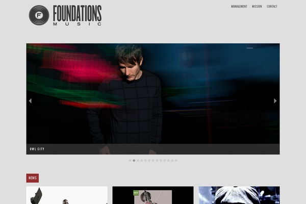 foundationsartistmanagement.com site used Foundations_theme