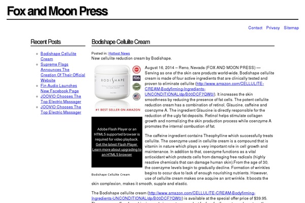foxandmoonpress.com site used Newsprint