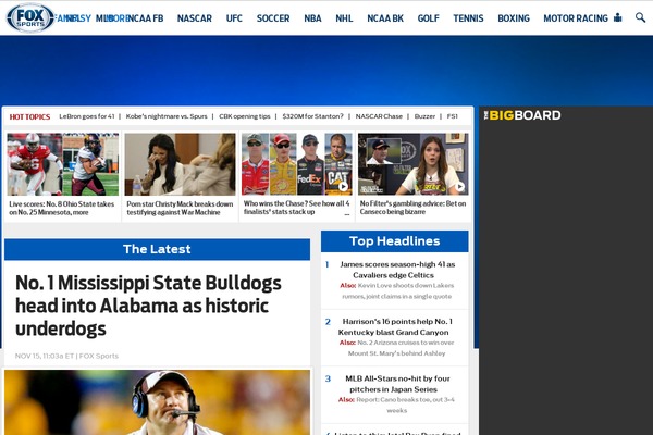 foxsports theme websites examples