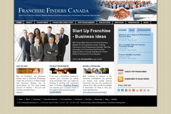 franchisefinders.ca site used Irealestate