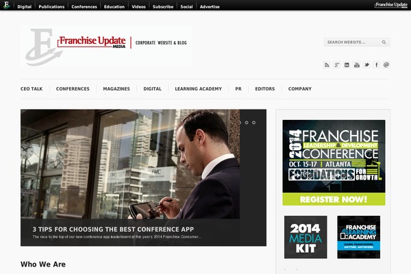 franchiseupdatemedia.com site used Scoreme Theme