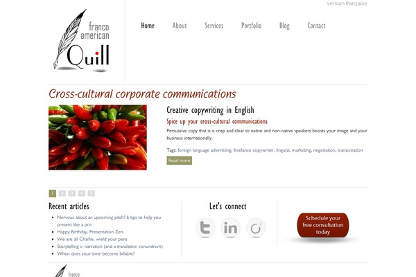 franco-american-quill theme websites examples