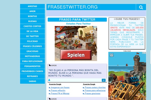 frasestwitter.org site used Frases