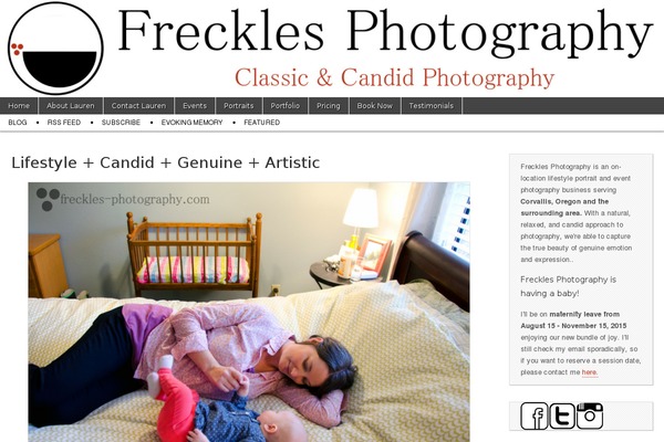 freckles-photography.com site used Magazine Basic