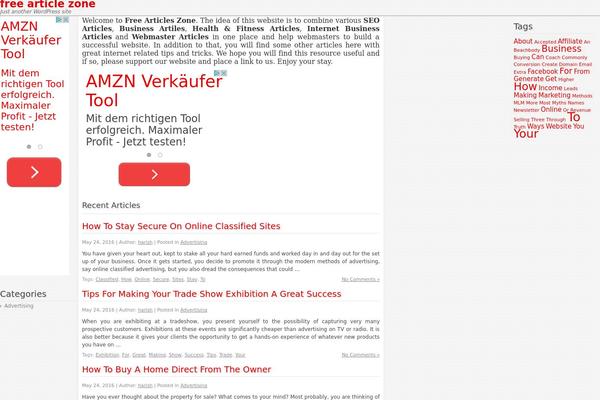 Article Directory theme site design template sample