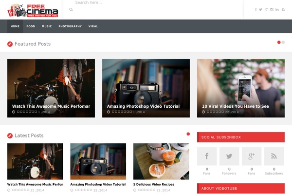 VideoTube theme site design template sample