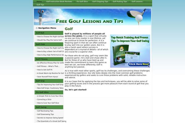 Golf theme site design template sample