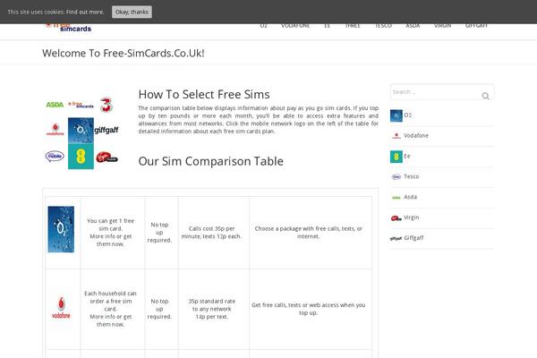 free-simcards.co.uk site used Advent