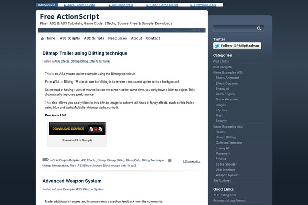 freeactionscript.com site used Ruru