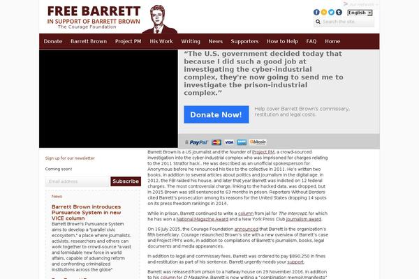 freebarrettbrown.org site used Snowden