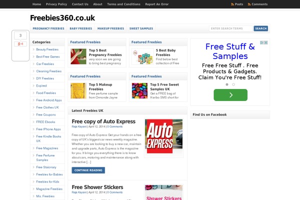 freebies360.co.uk site used Wp-clear320