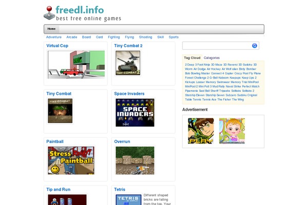 Gallerygames theme site design template sample
