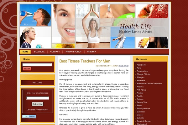 Health theme site design template sample