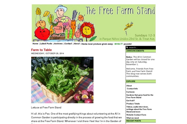freefarmstand.org site used an ordinary theme
